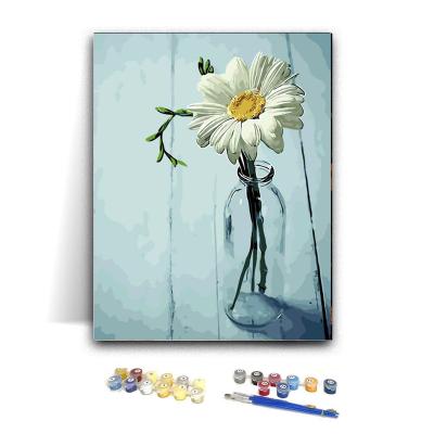 China Cartoon Custom Cotton Stretched Canvas Painting Kits Adult And Kids DIY Paint By Numbers With Frames for sale