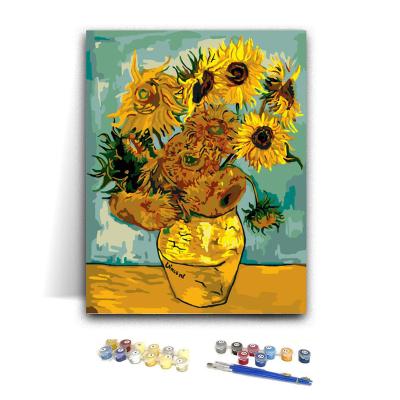 China Cartoon Flowers Custom DIY Paint by Numbers Canvas Still Life Paintings Landscape Oil Digital Painting by Numbers for sale