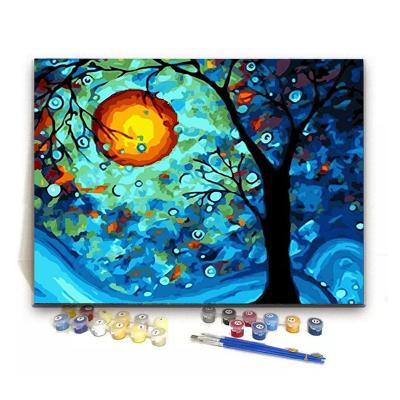 China Cartoon Hot Selling Acrylic Painting Kit DIY Oil Painting Paint by Number Kits Easy Painting by Numbers for Home Wall Decor for sale