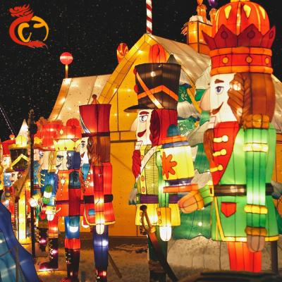 China Fabric Lantern Led Outdoor New Year Chinese Silk Red Lanterns Festival Exhibition On Sale for sale