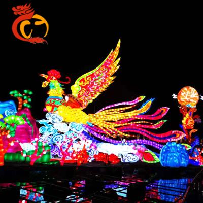 China Led chinese lantern new year phoenix traditional outdoor silk lantern for sale for sale