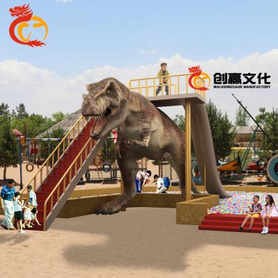 China Indoor Or Outdoor Park Customized Outdoor Kids Park Playground T-rex Dinosaur Slide For Sale for sale