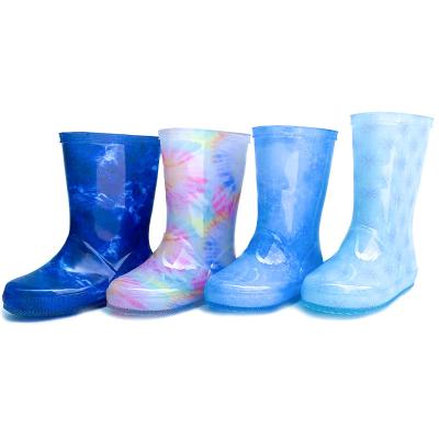 China Cheap Plastic Jelly Midi Boots Customization Baby Girls Rain Boots Unisex Simple Unisex Glitter Colorful Water Shoes Waterproof OEM Factory Made for sale