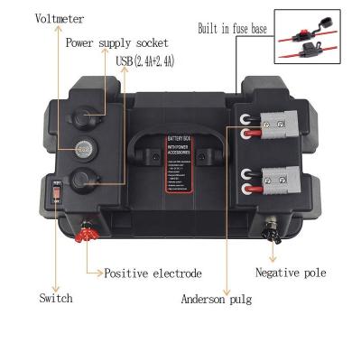 China Protect Against Acid Plastic Car Auto Accessories Marine Large Boat Solar Camping 12V 16A Outdoor Battery Box for sale