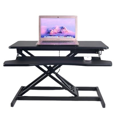 China Adjustable (Height) Music Adjustable Sound Portable Laptop Lift Stand Up Desk Riser Position Desk Sit to Stand Office Workstation Table Black for sale