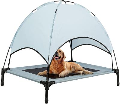 China Outdoor Resting Place Dog Bed With Canopy, Elevated Dog Bed With Removable Canopy Shade, Outside Portable Cooling Raised Pet Cradle For Dogs for sale