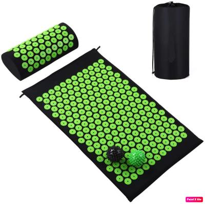 China Massage Acupressure Set, Acupuncture Mat and Pillow with 2pcs Massage Balls Pain Relief Therapy Muscle Back Neck with Travel Bag for sale