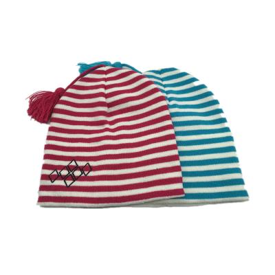 China Winter Striped High Quality Hat Knit Beanie Hat Child Beanies Wholesale Warm Hat for sale