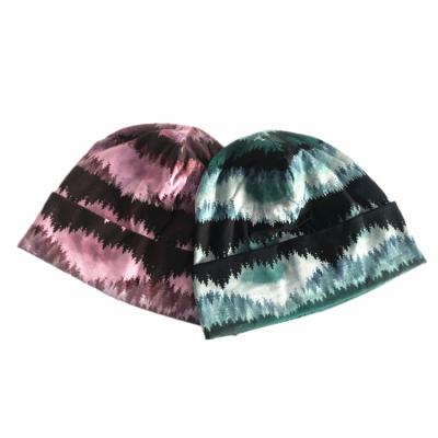 China breathable & Newest Design Waterproof 100% Cotton Digital Printing Reversible Slouch Beanie Hat for sale