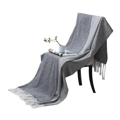 China Luxury Anti-Static Throw Blanket Textured Blanket Soft Solid For Sofa Couch Decorative Knitted Blanket For Winter for sale