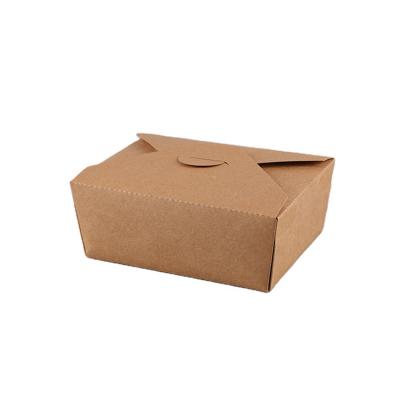 China Eco - Friendly Disposable Waterproof Kraft Paper Takeout Box Food Box for sale