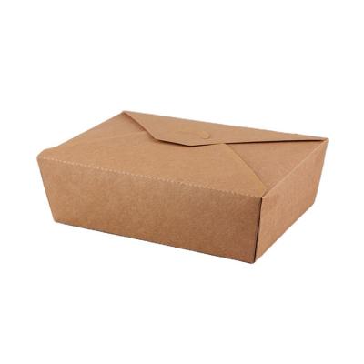 China Custom Wholesale Disposable Logo Waterproof Takeaway Box Kraft Paper Takeout Box for sale