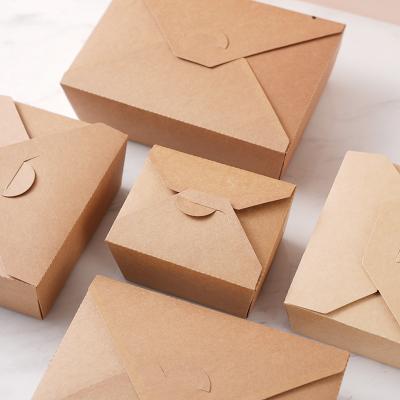 China Disposable Disposable Folding Paper Packing Container Paper Wrapper Easily Composed Kraft Paper Clip Box for sale