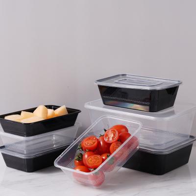 China Disposable Seal 500ml Disposable Food Packaging Boxes Disposable Fruit Salad Garnish Box With Lid for sale