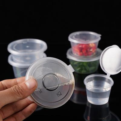 China 4oz Single Wall Plastic Disposable Sauce Cup With Lid Food Packaging Containers for sale