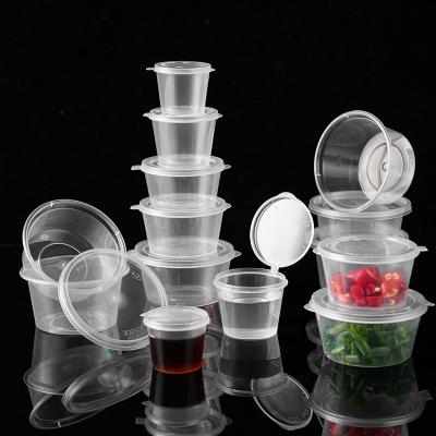 China Disposable Disposable Sauce Cup Split Sauce Box With Lid Dipping Jelly Material Packaged Plastic Cup For Home Use for sale