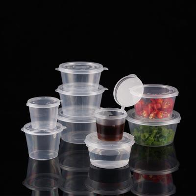 China Microwavable Seasoning Sauce Cup 4oz PP Disposable Plastic Sauce Container With Lid for sale