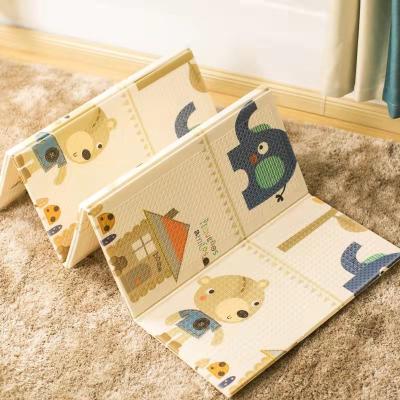 China Educational Toy Reversible Double Sides Design Foldable Waterproof Thick Floor Baby Mat XPE Foam Baby Play Crawling Mat for sale