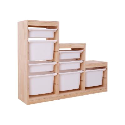 China Eco-friendly Multifunctional Indoor Baby Shelf Storage Box Cabinet Kids Toy Storage Book Shelves Bookshelf Children Wood Furniture for sale