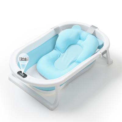 China Foldable Fun Plastic Baby Bathroom Bathtub Cartoon Stocked Swimming Crocodile Bathe Tub For Babies for sale