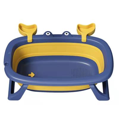 China New-fashion lovely crab design plastic infant foldable bathtub wholesales bathing set baby plastic foldable bathtub for sale