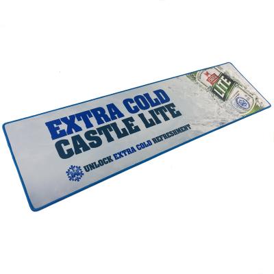 China Sustainable custom printed made bar runners 27 x 3 black rubber bar rail mat for sale