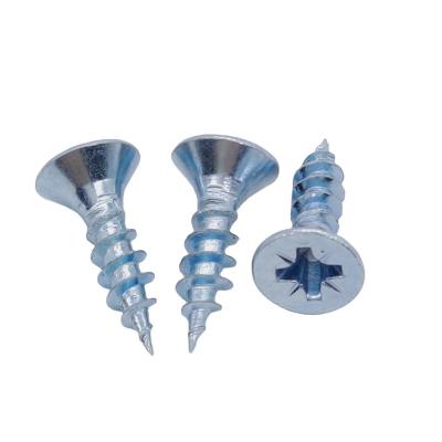 China Flat DIN7505 Chipboard Screw Pozi Drive Countersunk Head Zinc Plated C1022A for sale