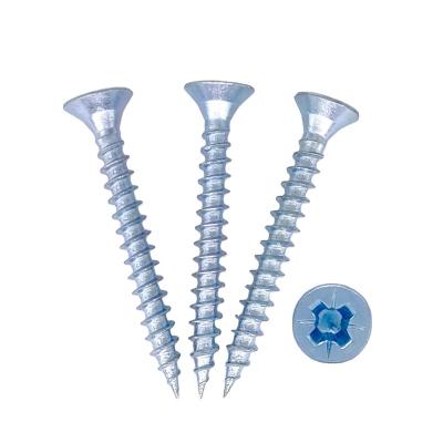 China Flat Wholesale Price Zinc Plated Carbon Steel Chipboard Screws for sale