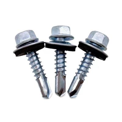 China HEX High Quality Hex Head Self Drilling Screw With EPDM Bonded Washer Zinc Plated for sale