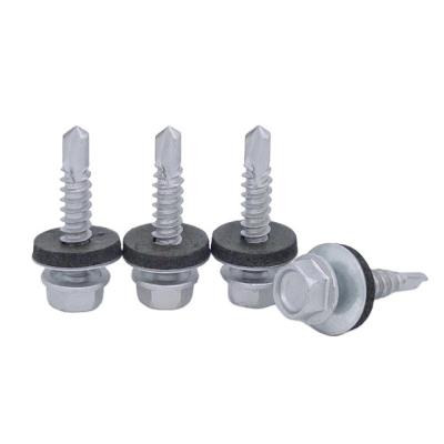 China HEX Hex Head Self Drilling Screw Carbon Steel Ruspert Plated with EPDM Bonded Washer for sale