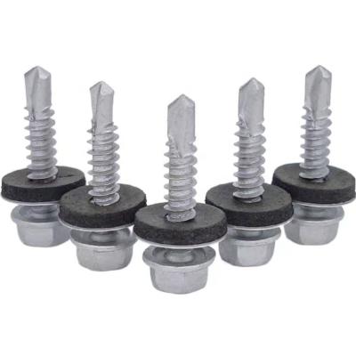 China HEX Dacromet Hex Head Self Drilling Screws / Building Roofing Screws With Bonded Washer for sale