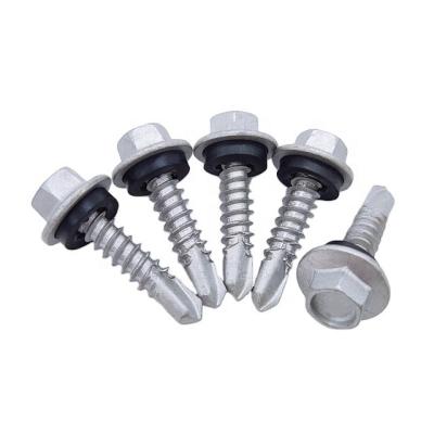 China Hex Flange Head DIN7504  Hex Flange Head Self Drilling Screw Ruspert Plated for sale