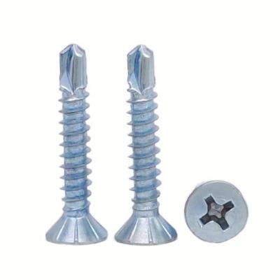 China Flat Self Drilling Screw Countersunk CSK Head Carbon Steel Galvanized With Cheap Price for sale