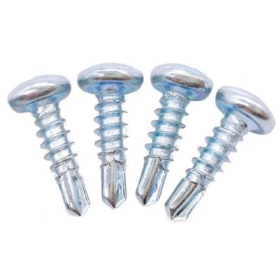 China Flat Carbon Steel Zinc Plate Pan Head Self Drilling Screw With Thread for sale