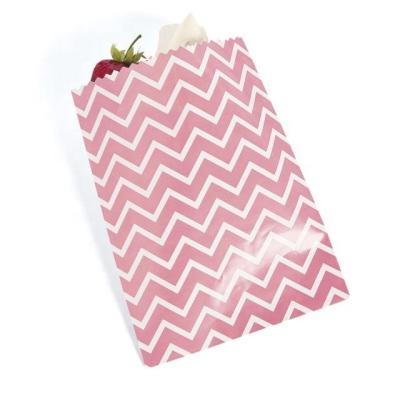 China Recyclable Chevron Gift Paper Treat Bags Kraft Paper Bag With Logo Printing Gift Paper for sale