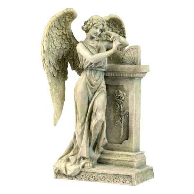 China EUROPEAN Sculpture Factory OEM Angel Engraving Tombstone Hand Carved Marble Tombstone For Grave Monument for sale