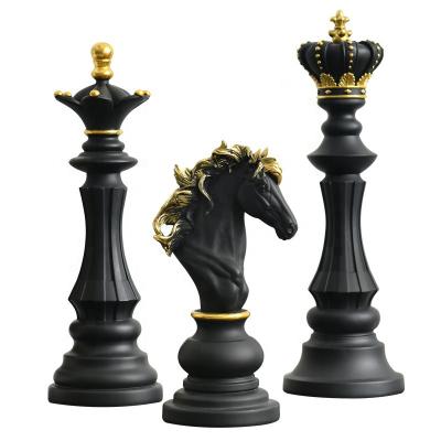 China Europe Factory Customized Resin Chess Statue Fiberglass Chess Pieces Sculpture For Business Decor for sale