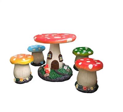 China Europe OEM Resin Art Work Garden Funny Resin Statue Garden Table And Chair For Children for sale