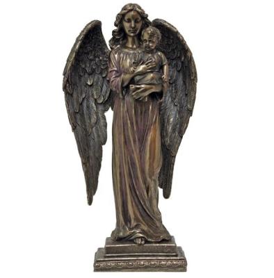 China Religious Sculpture Factory Casting Life-size Bronze Statue Angel Holding a Baby Statues MOQ 1pc for sale