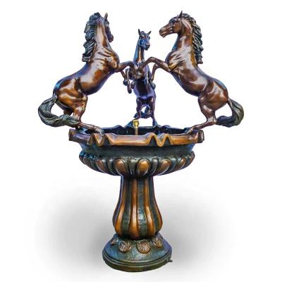 China Folk Art Sculpture Factory Custom Bronze Horse Fountain Sculpture Roaring Horse Water Fountain Statue MOQ 1pc for sale