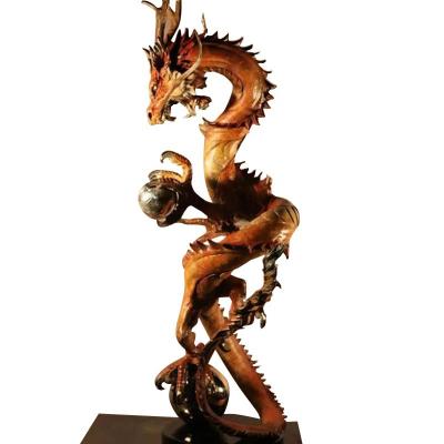 China Folk Art Custom Bronze Animal Statue Chinese Dragon Sculpture MOQ 1pc for sale