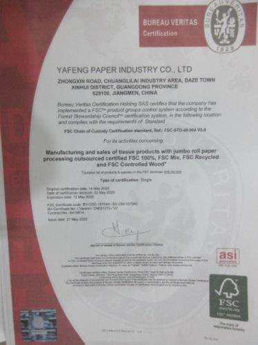 FSC - Yafeng Paper Industry Co., Ltd.