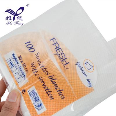 China White Custom Disposable Tissue Paper Napkin Paper Towel Virgin Wood Pulp (Napkin) for sale