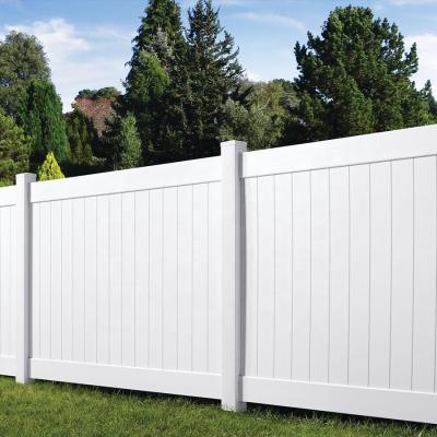 China Fentech Easily Assembled Solid White Cheap Plastic PVC Vinyl Privacy Fence Panel for sale