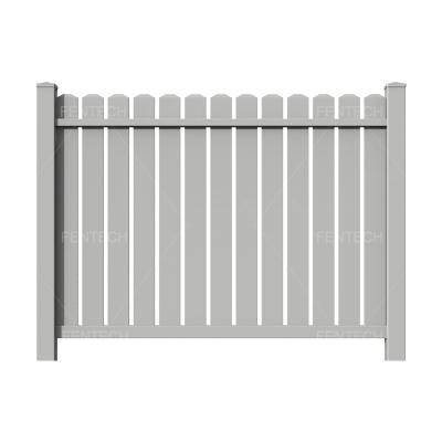 China FENTECH Semi Easily Assembled White Fence Panel Kit, PVC Dog Ear Privacy Semi Vinyl Privacy Fence for sale