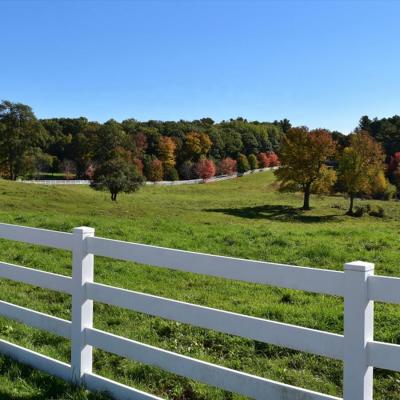 China Easily Assembled 5x8 ft 4 Rail Horse Ranch Fence, Horse Panel Fences, White Plastic Horse Fence for sale