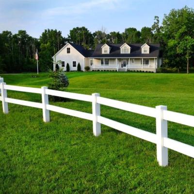 China Easily Gathered Fentech 2 Rail Fence Horse, Cheap White Horse Fence Panels, Vinyl Plastic PVC Horse Pasture Rail Fence for sale