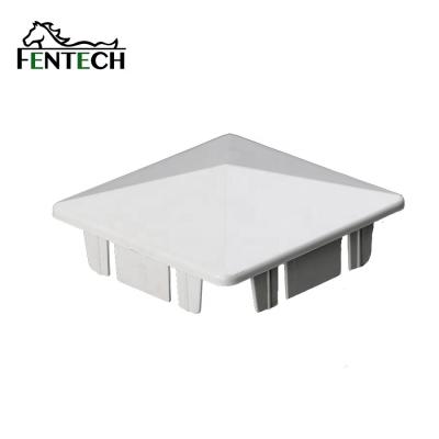 China Fentech Easily Assembled Internal White Vinyl Cap Post , 4x4 Square PVC Plastic Post Cap for sale