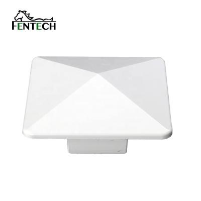 China Fentech Easily Assembled White Internal PVC Vinyl Plastic Fence 5x5 Flat Post Caps for sale