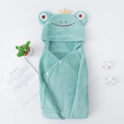 China Customized Absorbent Bath Bathing Wholesale Custom White 100% Luxury Hooded Terry Wrap Towel QUICK DRY Baby Towels for sale